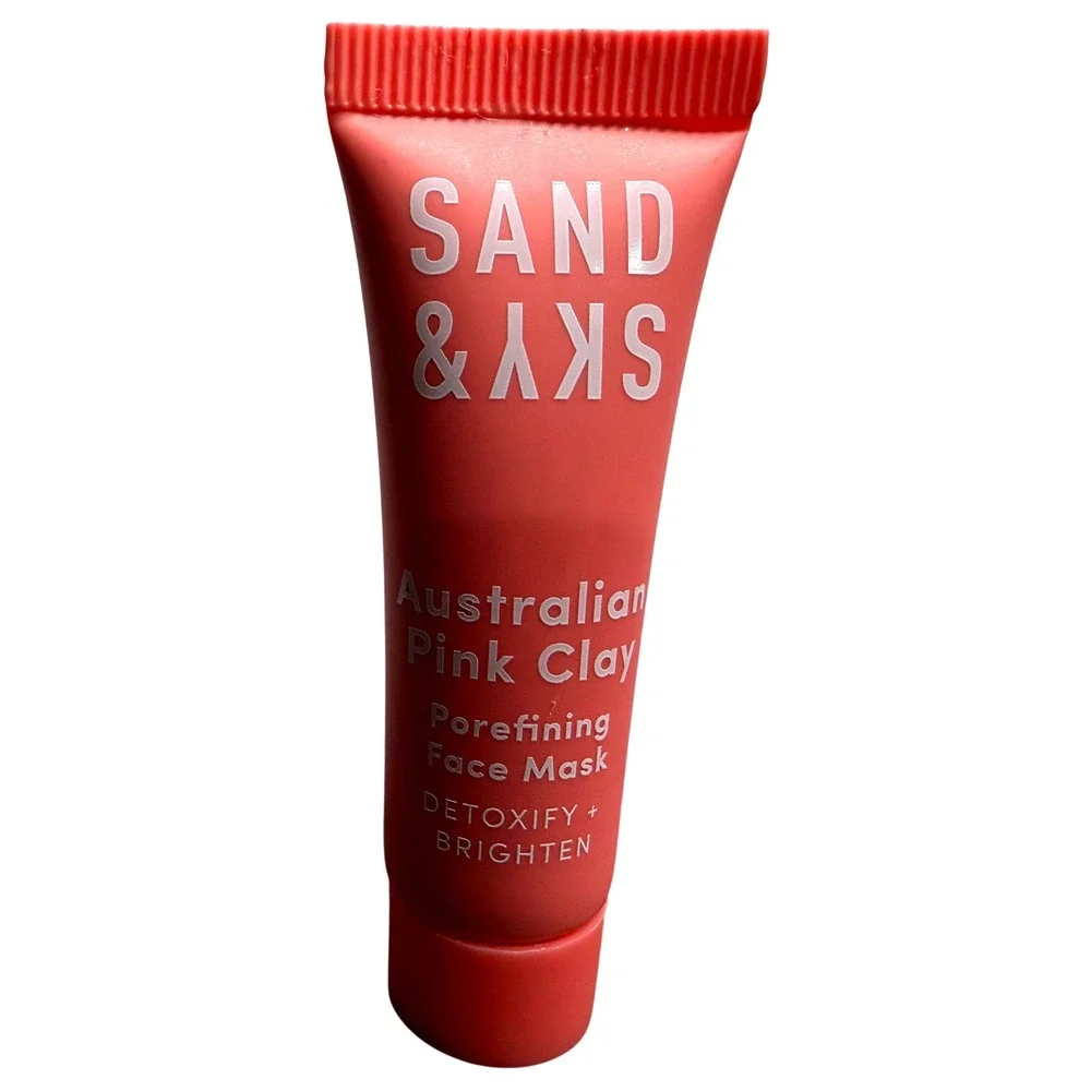 Sand & Sky Australian Pink Clay Porefining Face Mask Detoxify Brighten 13g Tube